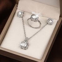 Simple Style Classic Style Solid Color Alloy Inlay Women's Jewelry Set main image 4