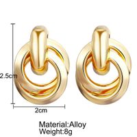 1 Pair Simple Style Classic Style Solid Color Plating Alloy Gold Plated Ear Studs main image 2