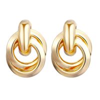 1 Pair Simple Style Classic Style Solid Color Plating Alloy Gold Plated Ear Studs main image 5
