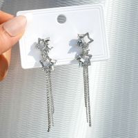 1 Pair Simple Style Solid Color Inlay Metal Zircon Drop Earrings sku image 5