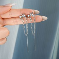 1 Pair Simple Style Bow Knot Inlay Metal Zircon Drop Earrings sku image 1