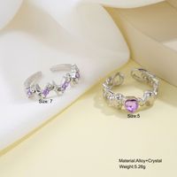 Simple Style Classic Style Heart Shape Alloy Inlay Zircon Women's Rings main image 2