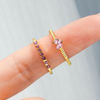 Simple Style Classic Style Heart Shape Alloy Inlay Zircon Women's Rings main image 4