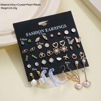 Wholesale Jewelry Simple Style Heart Shape Alloy Rhinestones Inlay Drop Earrings main image 2