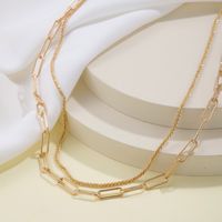 Punk Solid Color Alloy Plating Gold Plated Women's Layered Necklaces main image 5