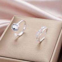 Simple Style Classic Style Solid Color Alloy Inlay Zircon Women's Rings main image 4