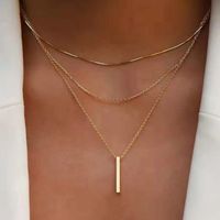 Punk Solid Color Alloy Plating Gold Plated Women's Layered Necklaces sku image 3
