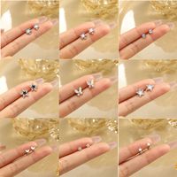 1 Pair Simple Style Classic Style Star Heart Shape Inlay Alloy Zircon Ear Studs main image 1