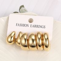 Wholesale Jewelry Retro Solid Color Metal Gold Plated Plating Earrings main image 3