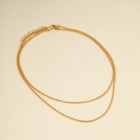 Simple Style Classic Style Solid Color Gold Plated Alloy Wholesale Layered Necklaces main image 3