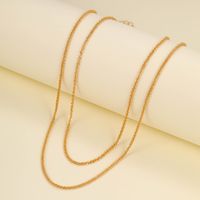 Simple Style Classic Style Solid Color Gold Plated Alloy Wholesale Layered Necklaces main image 4