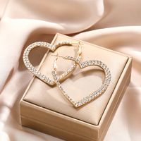 1 Pair Simple Style Classic Style Heart Shape Inlay Alloy Zircon Earrings main image 1
