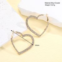 1 Pair Simple Style Classic Style Heart Shape Inlay Alloy Zircon Earrings main image 2