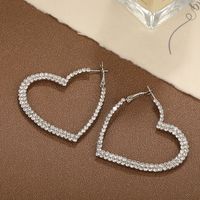 1 Pair Simple Style Classic Style Heart Shape Inlay Alloy Zircon Earrings main image 3