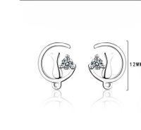 1 Pair Lady Solid Color Plating Inlay Copper Zircon White Gold Plated Ear Studs main image 2