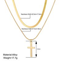 Simple Style Classic Style Cross Alloy Plating Gold Plated Women's Layered Necklaces main image 2