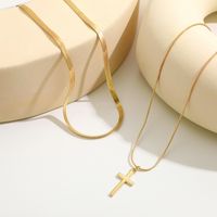Simple Style Classic Style Cross Alloy Plating Gold Plated Women's Layered Necklaces main image 3
