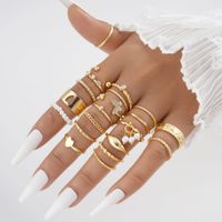 Simple Style Classic Style Insect Heart Shape Alloy Inlay Rhinestones Women's Rings sku image 2