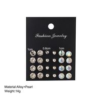 Wholesale Jewelry Simple Style Classic Style Solid Color Alloy Rhinestones Inlay Ear Studs main image 2