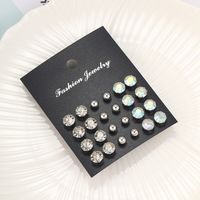 Wholesale Jewelry Simple Style Classic Style Solid Color Alloy Rhinestones Inlay Ear Studs main image 3