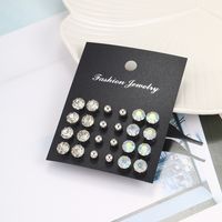 Wholesale Jewelry Simple Style Classic Style Solid Color Alloy Rhinestones Inlay Ear Studs main image 4
