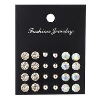 Wholesale Jewelry Simple Style Classic Style Solid Color Alloy Rhinestones Inlay Ear Studs main image 5