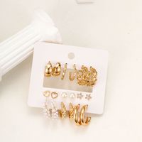 Wholesale Jewelry Simple Style Classic Style Geometric Alloy Zircon Inlay Earrings main image 4
