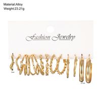 Wholesale Jewelry Simple Style Classic Style Geometric Alloy Gold Plated Irregular Plating Earrings main image 2