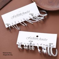 Wholesale Jewelry Simple Style Classic Style Geometric Alloy Rhinestones Pearl Inlay Earrings main image 2