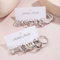 Wholesale Jewelry Simple Style Classic Style Geometric Alloy Rhinestones Pearl Inlay Earrings main image 3