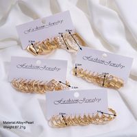 Wholesale Jewelry Simple Style Classic Style Geometric Alloy Gold Plated Plating Earrings main image 2