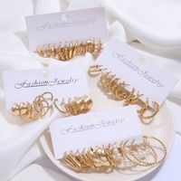 Wholesale Jewelry Simple Style Classic Style Geometric Alloy Gold Plated Plating Earrings main image 3