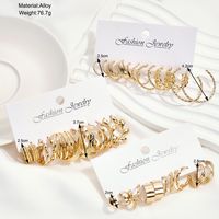 Wholesale Jewelry Simple Style Classic Style Geometric Alloy Gold Plated Plating Earrings main image 2