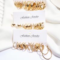 Wholesale Jewelry Simple Style Classic Style Geometric Alloy Gold Plated Plating Earrings main image 4