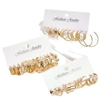 Wholesale Jewelry Simple Style Classic Style Geometric Alloy Gold Plated Plating Earrings main image 5