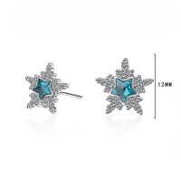 1 Pair Lady Star Plating Inlay Copper Crystal White Gold Plated Ear Studs main image 2