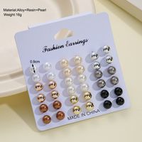 Wholesale Jewelry Simple Style Geometric Alloy Gold Plated Plating Ear Studs main image 2