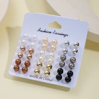 Wholesale Jewelry Simple Style Geometric Alloy Gold Plated Plating Ear Studs main image 4