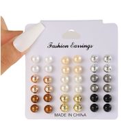 Wholesale Jewelry Simple Style Geometric Alloy Gold Plated Plating Ear Studs main image 5