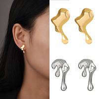 1 Pair Simple Style Solid Color Plating Alloy Gold Plated Ear Studs main image 6