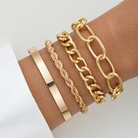 Simple Style Commute Solid Color Gold Plated Alloy Wholesale Bracelets main image 1