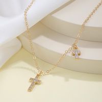 Simple Style Solid Color Alloy Inlay Rhinestones Women's Pendant Necklace main image 4