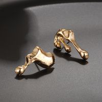 1 Pair Simple Style Solid Color Plating Alloy Gold Plated Ear Studs main image 3