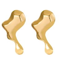 1 Pair Simple Style Solid Color Plating Alloy Gold Plated Ear Studs main image 4