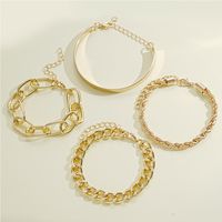 Simple Style Commute Solid Color Gold Plated Alloy Wholesale Bracelets main image 4