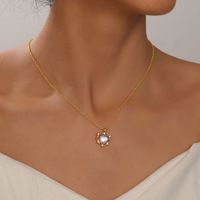 Simple Style Heart Shape Alloy Inlay Opal Women's Pendant Necklace sku image 1