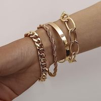 Simple Style Commute Solid Color Gold Plated Alloy Wholesale Bracelets main image 5