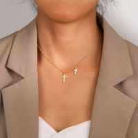 Simple Style Solid Color Alloy Inlay Rhinestones Women's Pendant Necklace sku image 1