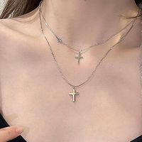 Simple Style Classic Style Solid Color Alloy Plating Gold Plated Women's Layered Necklaces main image 1