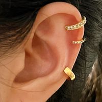 1 Set Simple Style Classic Style Solid Color Plating Alloy Gold Plated Earrings sku image 3